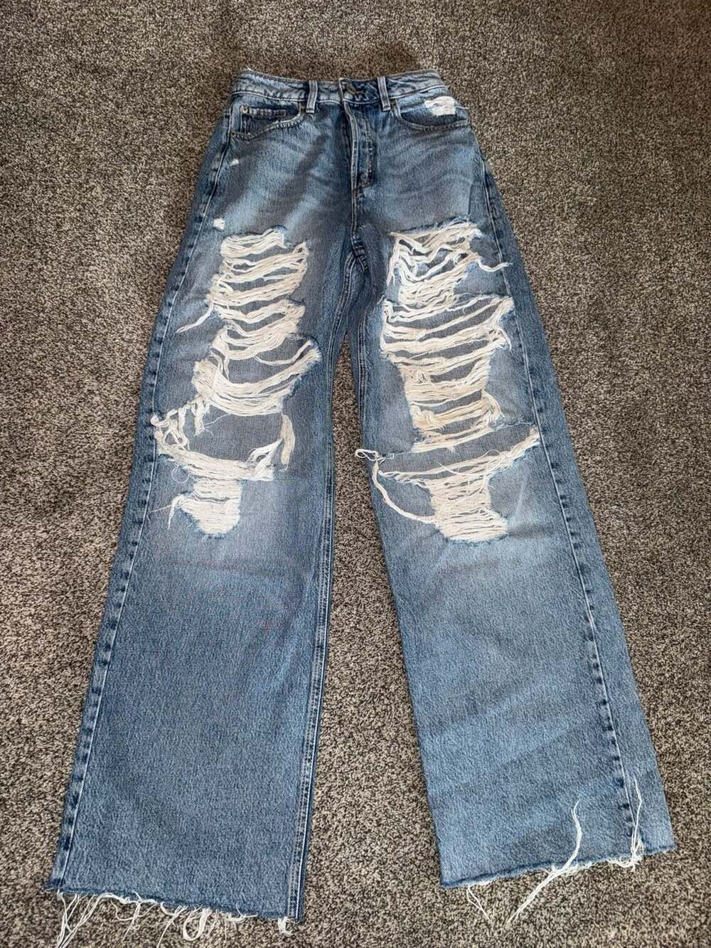Garage Denim High-Rise Wide-Leg Destroyed Baggy Jeans